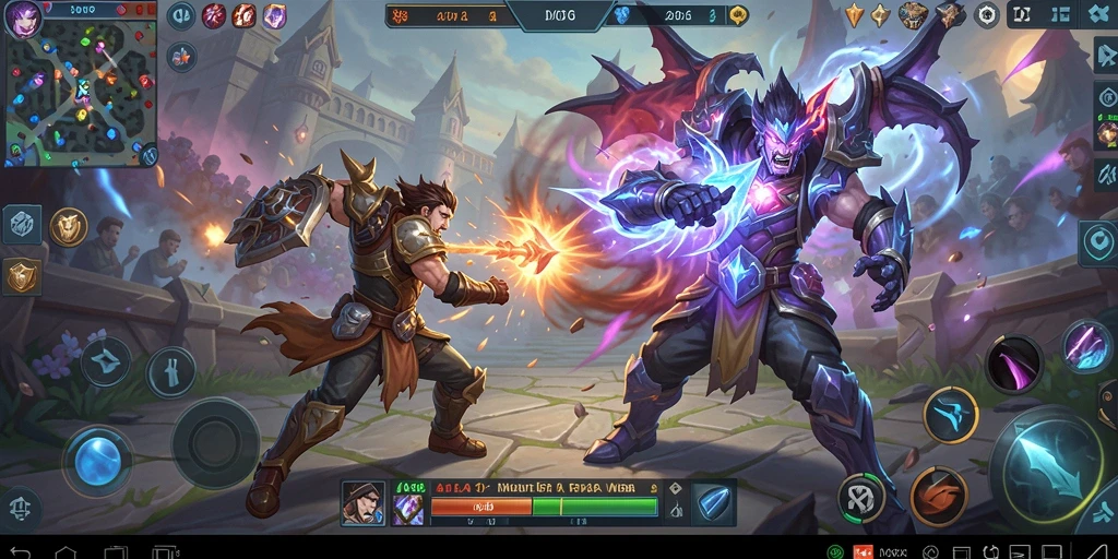 Gameplay D06 yang penuh aksi dan strategi di arena MOBA.