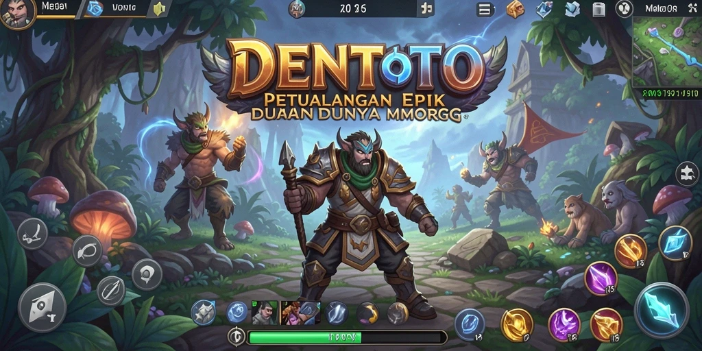 Tampilan gameplay seru dalam DENTOTO dengan aksi karakter yang dinamis.