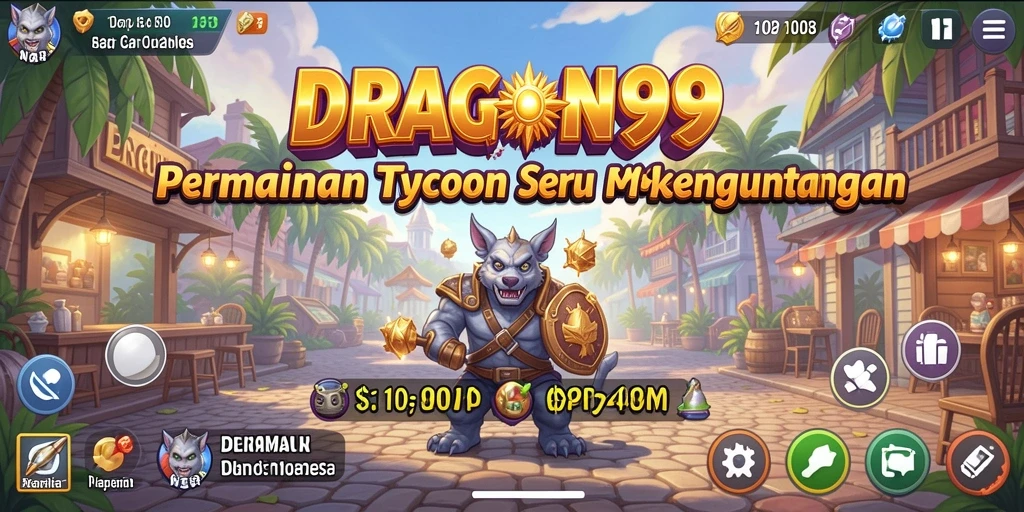 Screenshot gameplay <strong>DRAGON99</strong> menampilkan manajemen bisnis yang mendalam dan grafis yang menarik.