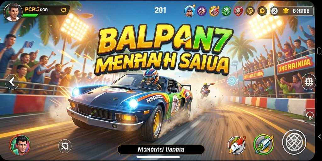 Screenshot menampilkan action balapan seru di PCPC7.