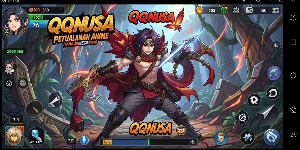 Tampilan seru gameplay QQNUSA dengan karakter Anime yang ikonik.