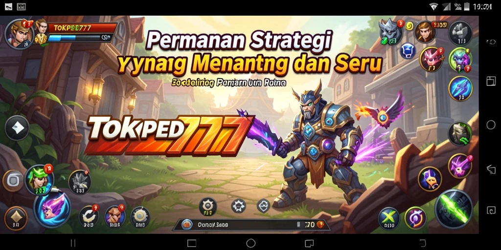 Screenshot utama TOKPED777 menunjukkan aksi seru gameplay strategi.