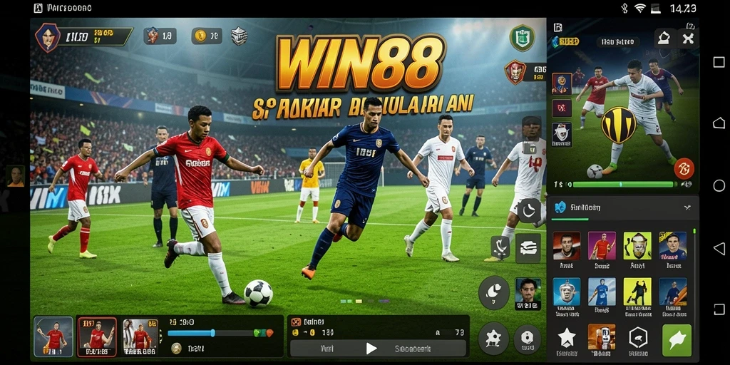 Tampilan gameplay menarik dari WIN88 dengan grafis sepak bola yang memukau.